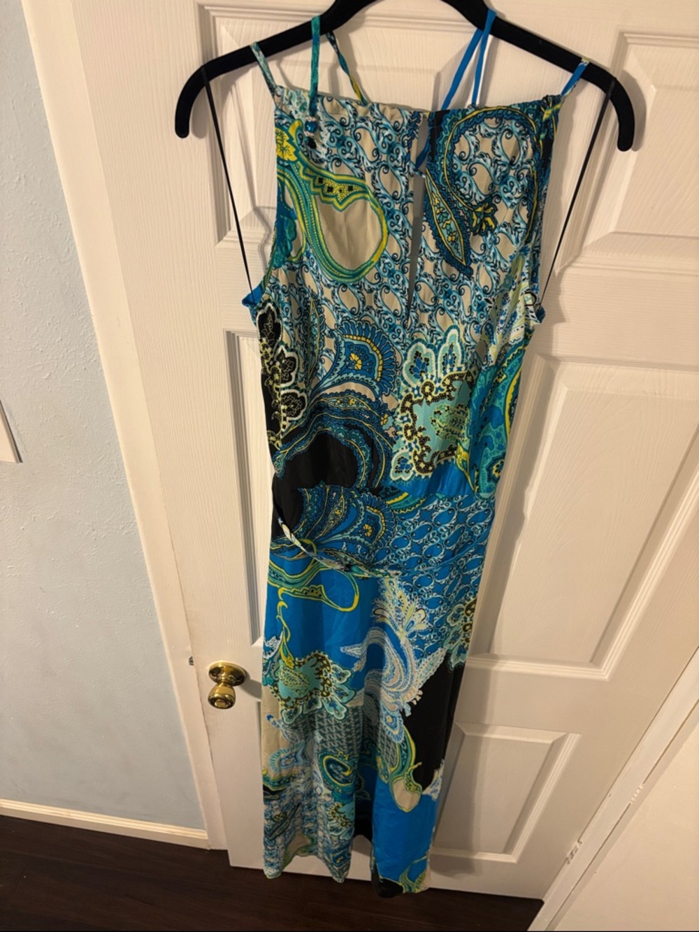Cache Blue Paisley Maxi Dress with Black Panels never used - Picture 3 of 10